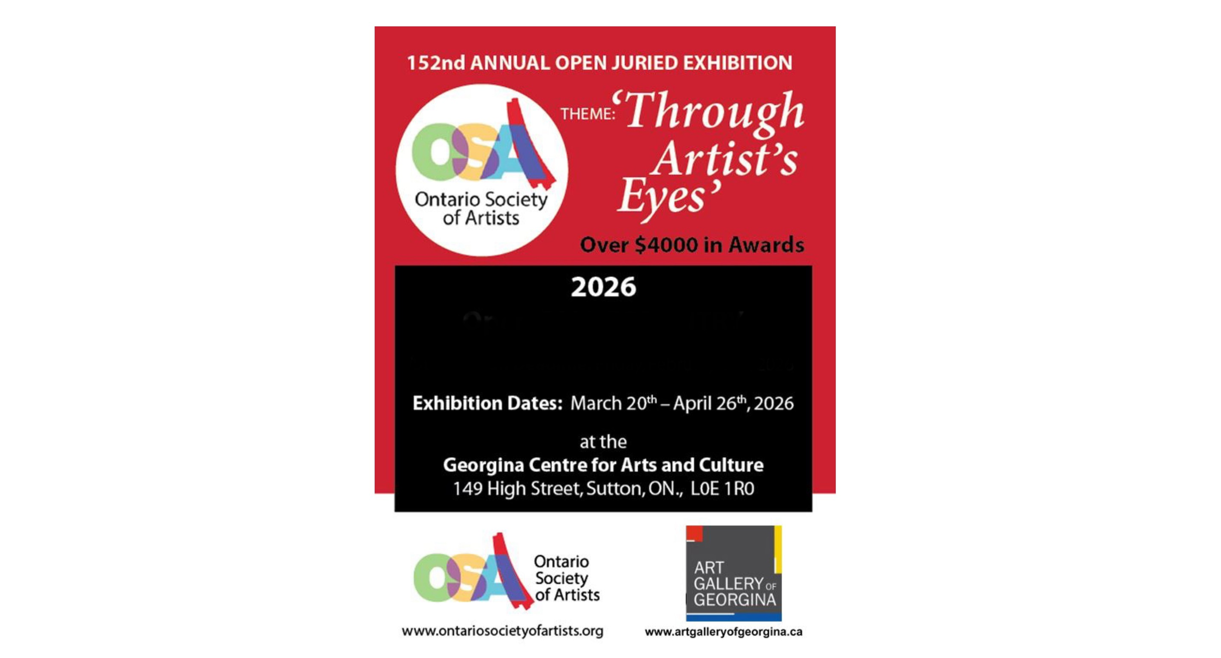 Ontario Society of Artist’s 152nd Annual Open Juried Exhibition